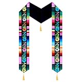 NQRSBUI Mexican Graduation Stole Class Of 2025 Graduation Sash For Graduation's Day Gift (Flower)