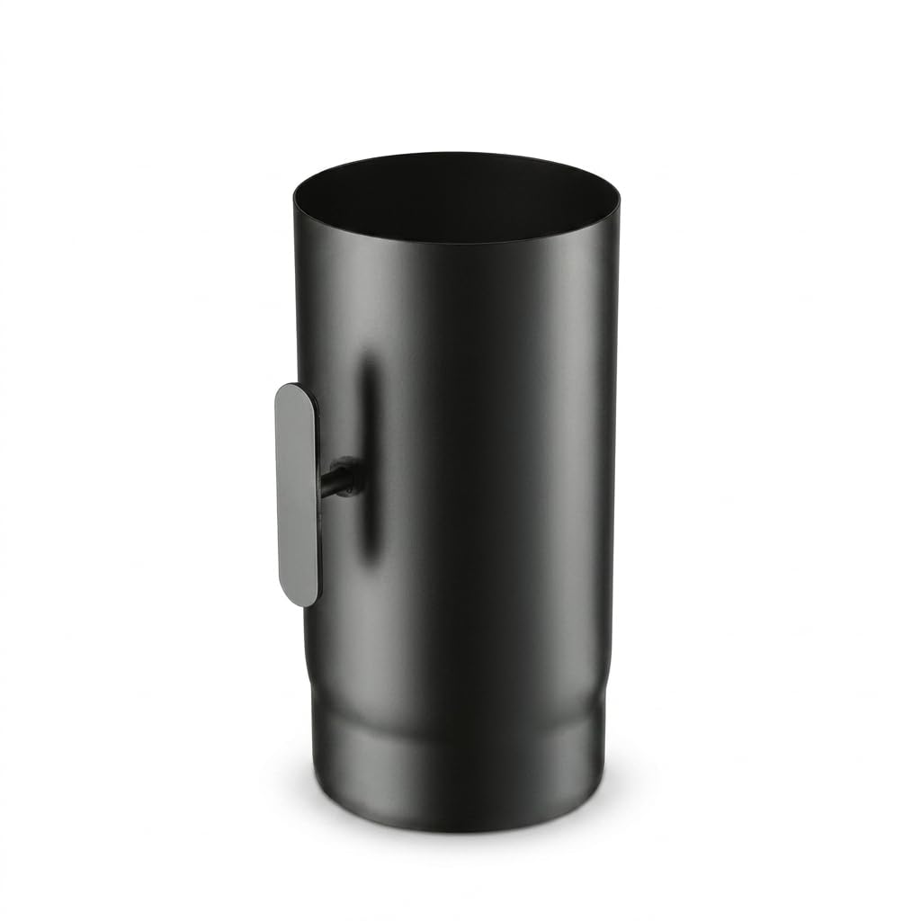 MAKA Tubo Valvola Fumi Canna Fumaria Legna Nero Ø 130 mm
