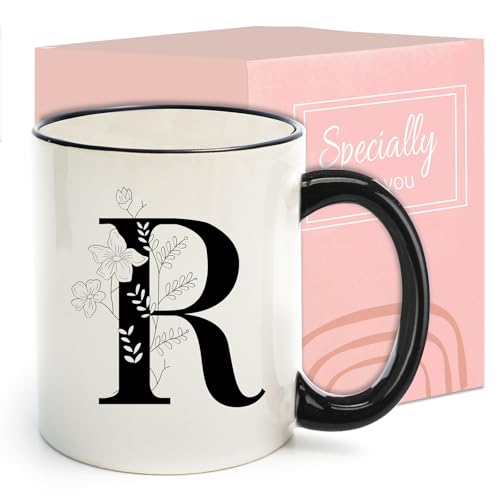 Monogram Ceramic Coffee Mug 11 oz with Gift Box