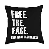 Free The Face End Mask Mandates Throw Pillow
