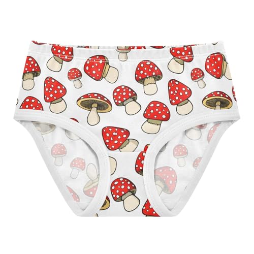 Cotton Toddler Underwear Custom Red White Mushrooms Cute Panties Girl Bright Briefs Undies Kids 2t