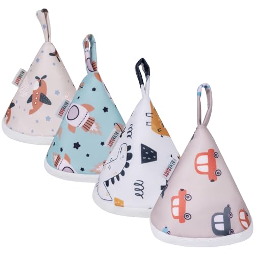 ALVABABY 4 Pcs Baby Boy Pee Covers 3.5 * 4 In Strong Water Absorption Pee Shield for Newborn Boy 4-Layer Reusable Pee Cap Diaper Changing Accessory for Baby Gift