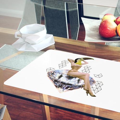 Set de table souple liège blanc antidérapant grand format napperon toucan - 6