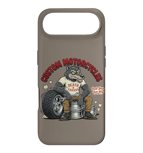 Custom Motorcycles Lowbrow Wolf Rockabilly 1950s Biker �X�}�z�P�[�X iPhone Air �p