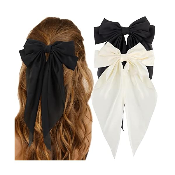 ATODEN Silky Satin Hair Bows 2Pcs Big Hair Bows fo...