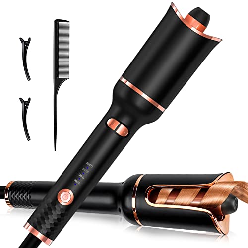 Automatic Hair Curler, Ceramic Ionic Barrel Automatic Hair Curling Iron, Auto Curling Wand With 1" Large Rotating Barrel & 4 Temps & 3 Timer Settings, Dual Voltage Spin Iron For Hair Styling (Upgrade) #TOP6