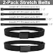 HOANAN 2-Pack Elastic Stretch Belt, Men’s All Size Nylon Tactical Hiking Belt (Fit up to 42