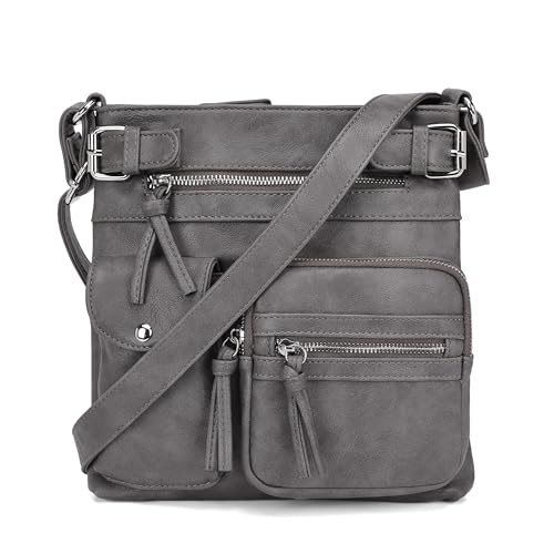 Petit sac à bandoulière pour femmes KL928 en toile gris JK au design compact quotidien