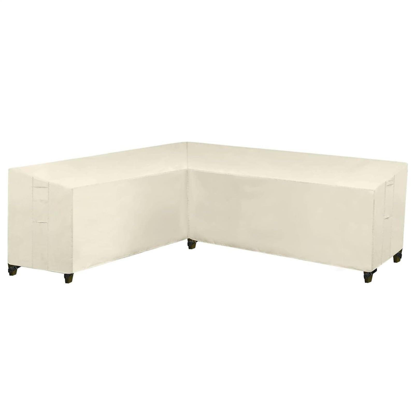 Copertura Divano Esterno A L, Impermeabile Copertura Divano a Forma di V, 420D Copridivano Angolare Esterno, Coperture per Divani da Giardino, Anti-vento, Anti-UV (270x270x90cm,Bianco)