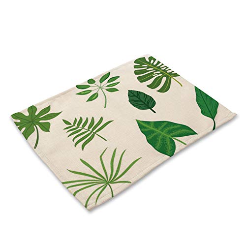 Napperon,1 Pc Cuisine Napperon Caboteur Table À Manger Tapis Unique Feuille Imprimé Coton Lin Coussin Bol Tasse Tapis 42X32 Cm Décor À La Maison Cover