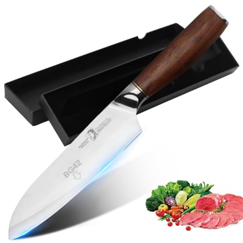 Listado de Cuchillo chef del mes. 45 SSGP Cuchillo chef,Cuchillo de cocina de acero inoxidable BG42,cuchillo santoku 7 pulgadas,Mango afilado y ergonómico,fuerte y resistente,Adecuado para el...