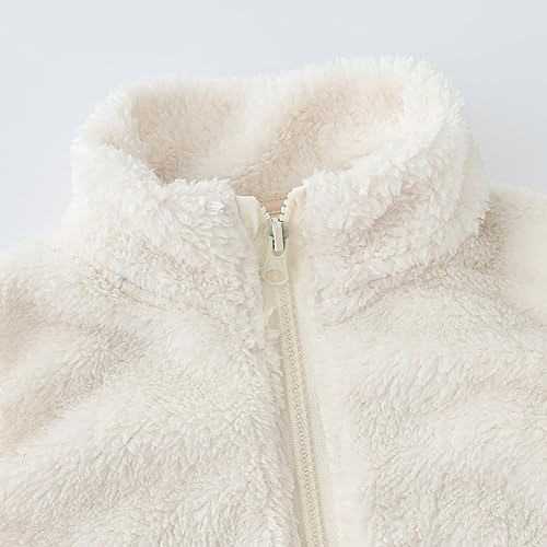 Boys Girls Fuzzy Sherpa Fleece Sleeveless Coat Zip up Solid Collared Jacket Toddler Kids Fall Winter Cute Trendy Clothes2