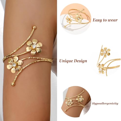 choice of all Gold Arm Cuff Upper Arm Jewelry Gold Chunky Bracelets for Women Armband Jewelry Greek Goddess Halloween Costume2