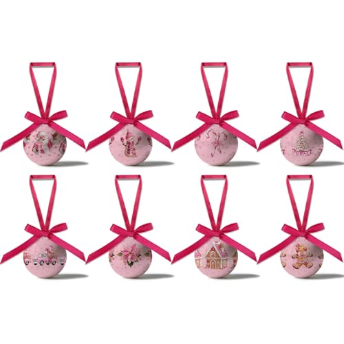 Decoración de Navidad rosa y bolas de decoración lindas de 1.18 pulgadas 2