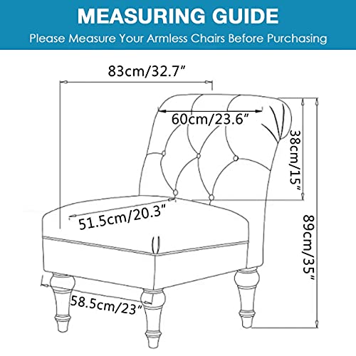 Jian Ya Na Water-Proof Armless Accent Chair Cover, Large Size Accent Chair Slipcover Stretch Living Room Chair Cover Universal Thin Fabric Removable Washable For Living Room Bedroom Hotel (Grey Blue) #TOP5