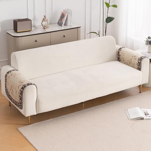 Image of HOKIPO 'LoomVerse' Quilted Sofa Armrest Cover - 1 Pair | Petal Harmony (IN-832-D7*2)
