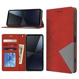 coiwantung Sony Xperia 1 vii 手帳型 ケース 耐衝撃 高级PUレザー エクスペリア 1vii スマホケース 財布型 横置きスタンド機能付 SO-51F SOG15 XQ-FS44 カバー カード収納 全面保護 ラップホール付き のあるソフトタッチ マグネット内蔵 擦り傷防止 ファッション 耐摩擦 シンプル気質 (レッド)