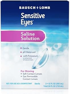 Bausch + Lomb and Sensitive Eyes Saline Solution - 24- oz Per Box (Value Pack of 4)