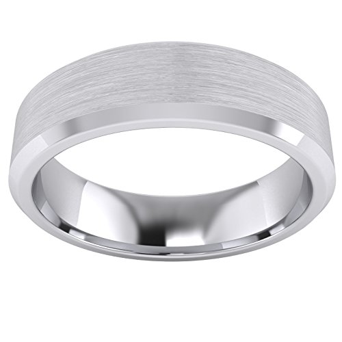 Heavy Solid Sterling Silver 6mm Flat Court Shape Matt Centre Polished Bevel Edges Mens Wedding Ring Plain Band2