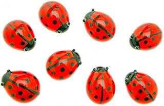 Set of 8 Glass Ladybird Figure, Decoration, Ornament, Gift Or For Crafts