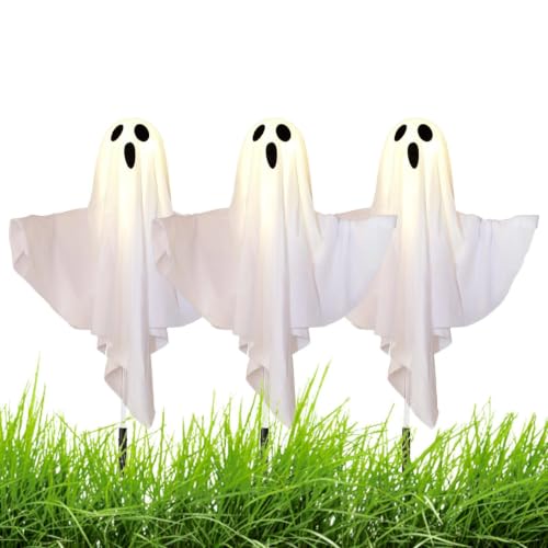 Fantôme Halloween pour illuminer facilement un jardin sans électricité