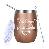 Fodfgxf Patentanten Geschenke Weihnachten,Isolierbecher Patentante Geschenk Patentante,Geschenke Für Patentanten Geschenk Frage