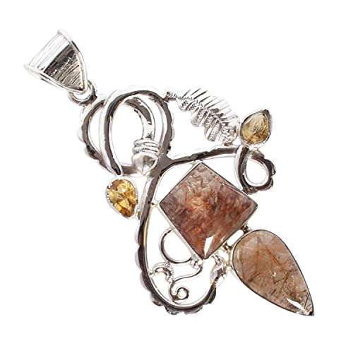 Collier argent 925 rutile dorée pour illuminer vos tenues quotidiennes avec citrine
