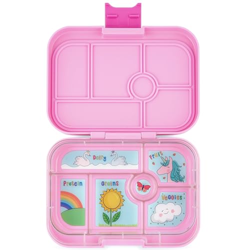Yumbox Original Leakproof Bento Lunch Box for Kids, 6-Compartment Portion Control Container, Power Pink Unicorn tray