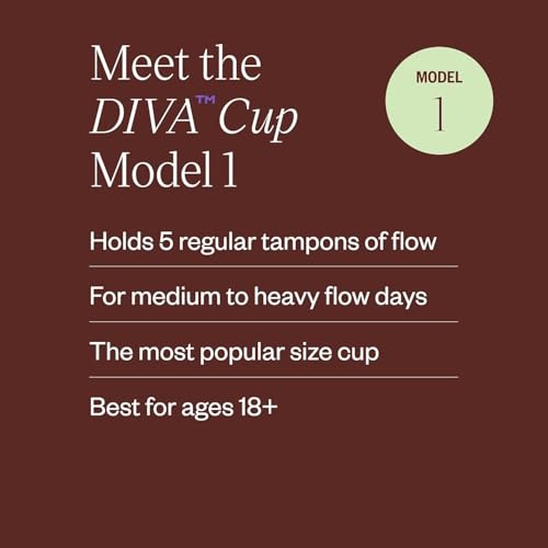Image of DIVA Cup Model 1 & Pouch - Medical Grade Silicone Cup for Period Care - Reusable Menstrual Cup - Up to 12 Hours of Wear - Model 1 (for Medium to Heavy Flow) Plus Retro DivaPouch
