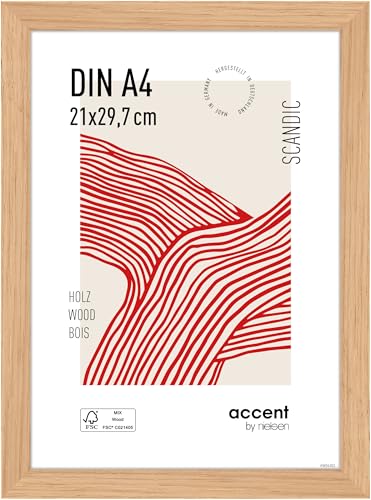 accent by nielsen Holz Bilderrahmen Scandic, 21 x 29,7 cm (A4), Hellbraun – Ansicht 1