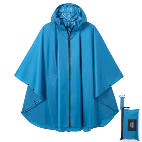 Image of salamra Rain Poncho Jacket - Hooded Waterproof Raincoat with Pocket for Women Men Adults