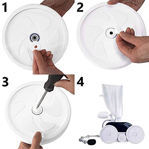 Miniatura 4 de Tiardey - Tornillos De Plástico Para Ruedas Para Limpiador De Piscina Polaris 180 280 Con 6 Arandelas Adicionales, Piezas De Repuesto Para Limpiador De Piscina C55 C-55, Color Blanco