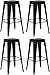 Suarez Stühle, Metall, Schwarz, 43 x 43 x 76 cm, 4 Stück