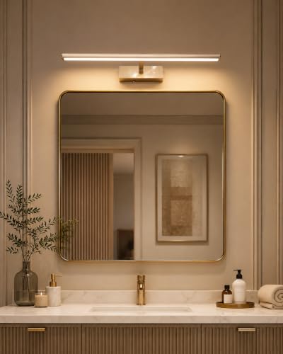 Image of FILLISKA Modern LED Picture /Dressing /Vanity /Bathroom /Mirror Light with 3 Step Light Mode & Adjustable Head (White,Warm White and Neutral White) (Champagne Gold 20Watt-9655)