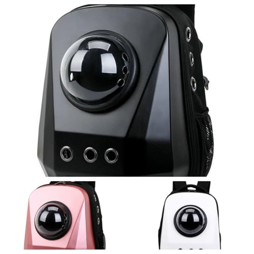 Zekono 犬用ソフトクレート ペットキャリーバッグ 大型 猫リュック 耐荷重 キャリーバッグ 宇宙船 カプセル 広々空間 軽量 ペットバッグ 小型犬用 バッグ 猫犬兼用バックパック ペットリュックサック (1833-マットブラック)