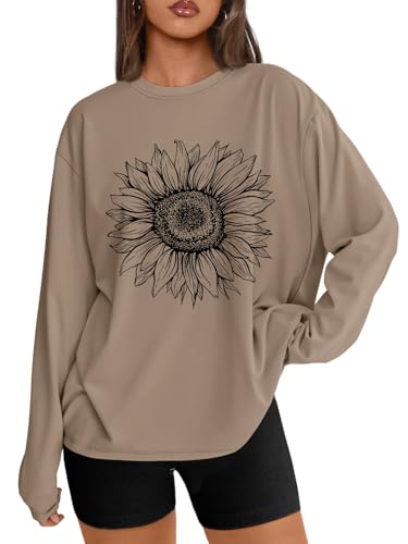Image of Trendy Queen Womens Oversized Long Sleeve Shirts Fall Tops 2026 Basic Tees
