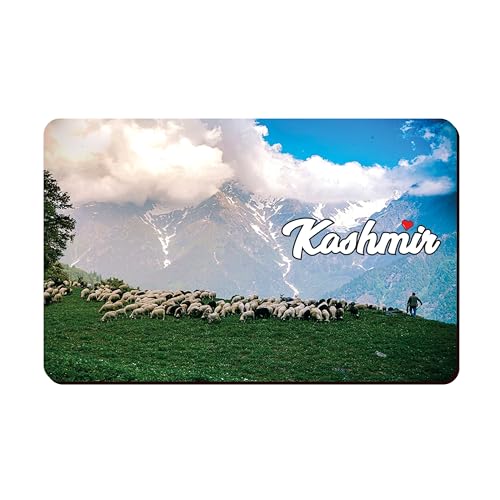 Image of Elegant Fridge Magnet with Themes |Rectangular Size Refrigerator Magnet with Magnetic Rubber Back | Pack of 1, 8.6cm X 5.4cm (Kashmir)