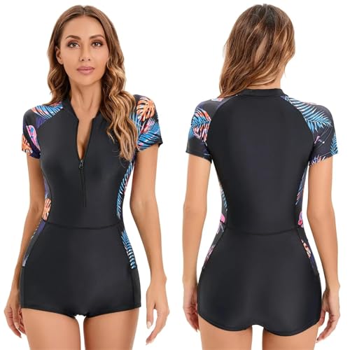 Maillots de surf femme une pièce grande taille avec fermeture éclair