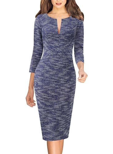 Image of VFSHOW Womens Slim Zipper Up Work Business Office Party Bodycon Pencil Sheath Dress