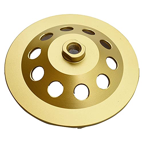 Actintool 7 In. X 5/8-11 In. 12 Pcs Pcd 7 Inch Double Row Pcd Cup Wheel, Epoxy Mastic Thinset Glue Stucco Tough Concrete Coating Removal Pcd Grinding Cup Wheel(5/8"-11 Threaded) #TOP5