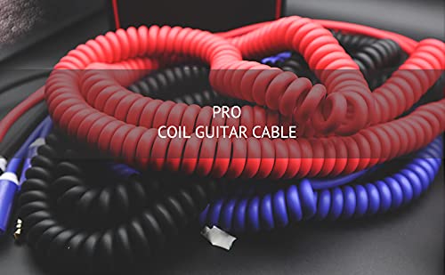 Aestivate 32ft/10m Coiled Guitar Cable Electric Instrument Cable Curly Instrument Cable Coil Guitar Cable Stretchable Straight to Straight Dual Straight Plugs(Blue) by Aestivate - Image 2