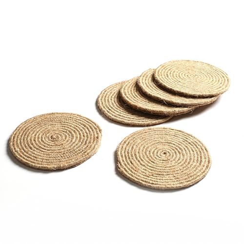 Light & Pro Natural Jute Coasters Set of 6