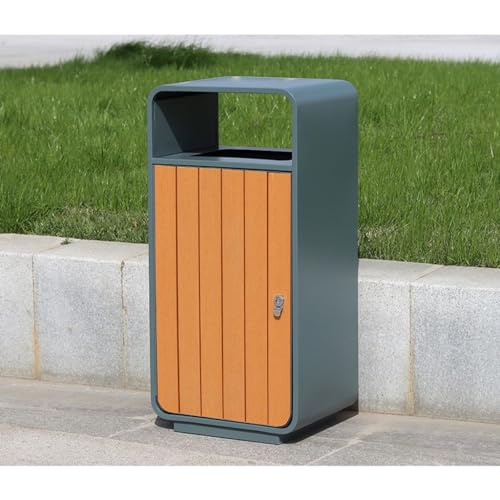 ZXLPHAZ Outdoor-Mülleimer Parkattraktionen Outdoor-Mülleimer Straßen-Abfalleimer Outdoor-Metall-Mülleimer Gemeinschafts-Recycling-Behälter – Bild 7