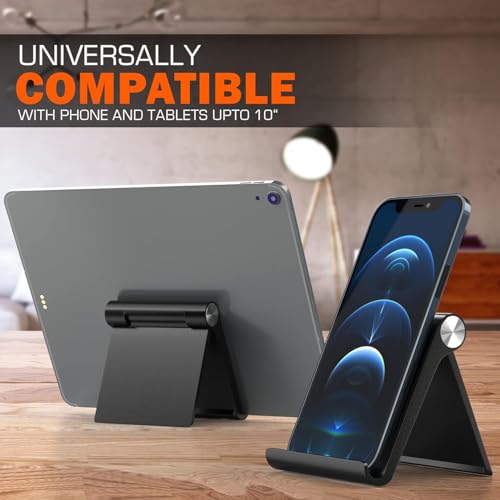 Image of APPUCOCO Adjustable Plastic Mobile Phone Stand | Foldable Desk Stand with Anti-Slip Base | Lightweight Holder for Smartphones & Mini Tablets | Ideal for Office, Home & Online Classes