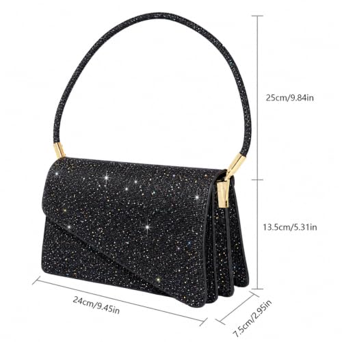 Image of Evening Bag Formal Clutch Purses for Women Lady Girl Glitter Handbags Asymmetrical Flap Shouder Bag for Wedding Party