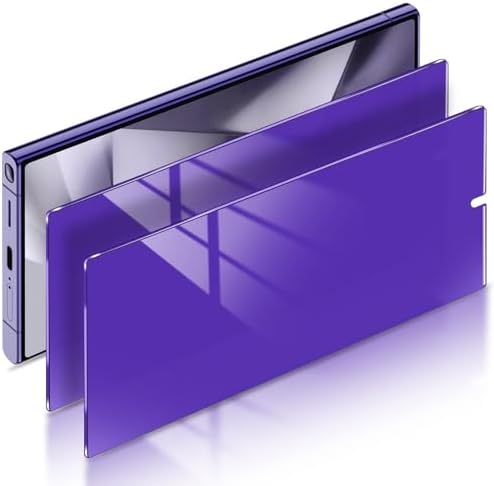 LYWHL 2 Pack for Samsung Galaxy S24 Ultra Privacy Screen Protector [Support Fingerprint Unlock], Purple Gradient Anti Blue Light Anti Spy HD Screen Protector PET Material Film Easy Installation