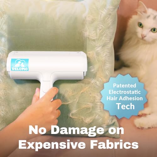 Delomo DELOMO2009 Pet Hair Remover - Lint Roller For Pet Hair - Cat And Dog Hair Remover For Couch, Furniture, Carpet, Car Seat, Reusable Roller W/Self-Cleaning Base - Upgraded Animal Fur Removal Tool thumb #1