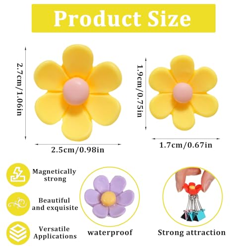 Set de 14 imanes decorativos florales para refrigerador miniatura 3
