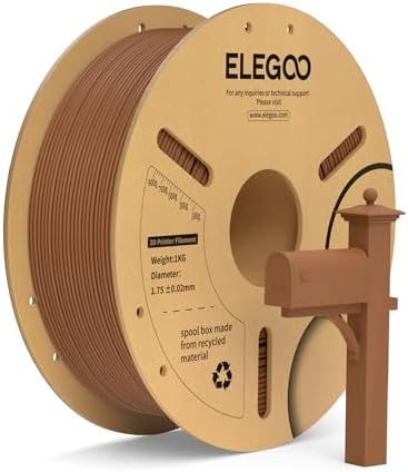 ELEGOO PLA+ Filament 1.75mm Braun 1KG, PLA Plus 3D Drucker Filament, Härter und Stärker 3D Druckmaterialien, Maßgenauigkeit +/-0,02mm, Kompatibel mit 3D Printer(1KG/Spool, 2.2lbs)