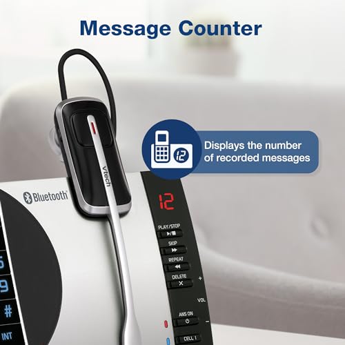 Image of VTech-Cordless Phone with Answering Machine with DECT 6.0 Headset, Bluetooth, Connect to Cell, Caller ID /Call Waiting, Handset Intercom,1,000 Name & Number Phonebook -DS6771-2 Silver /Black